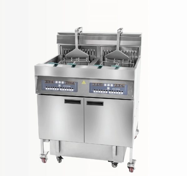 SURRI Automatic Oil Filtering Lifting Baskets Commercial Electric Gas Deep Fryer With Double Tanks for Fried Chickens - 图片 5