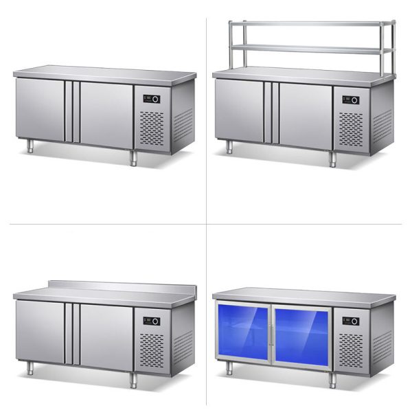 SURRI Dual-Temperature Commercial Refrigerator Freezer Flat Cooling Fresh-Keeping Kitchen Workbench Freezer Countertop - 图片 5