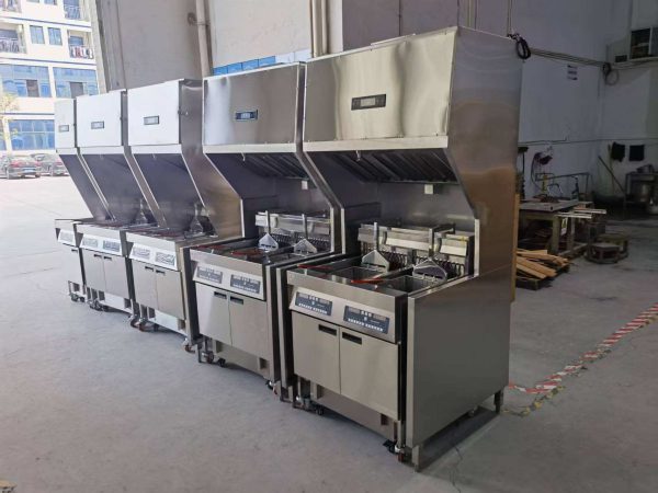 SURRI Fast Food Restaurant Kitchen Commercial Fryer Electric with Ventless Range Hood System and Automatic Basket Lift - 图片 3