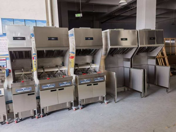 SURRI Fast Food Restaurant Kitchen Commercial Fryer Electric with Ventless Range Hood System and Automatic Basket Lift - 图片 4