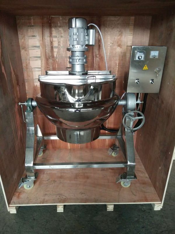 Double layer jam Gas electric steam cooking Jacket Kettle with Agitator - 图片 4