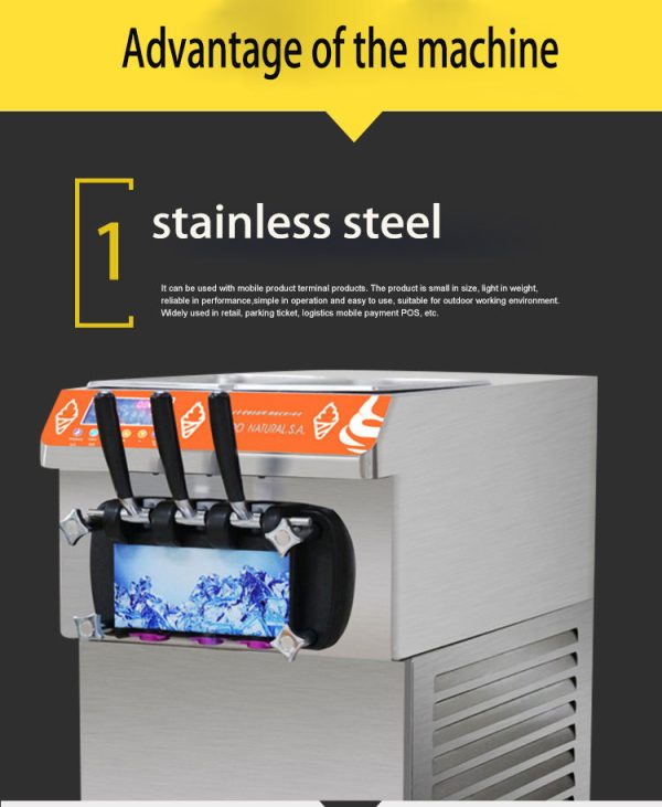 SURRI USA Brand Stainless Steel No Ice Slag Soft Serve Ice Cream Making Machine - 图片 3
